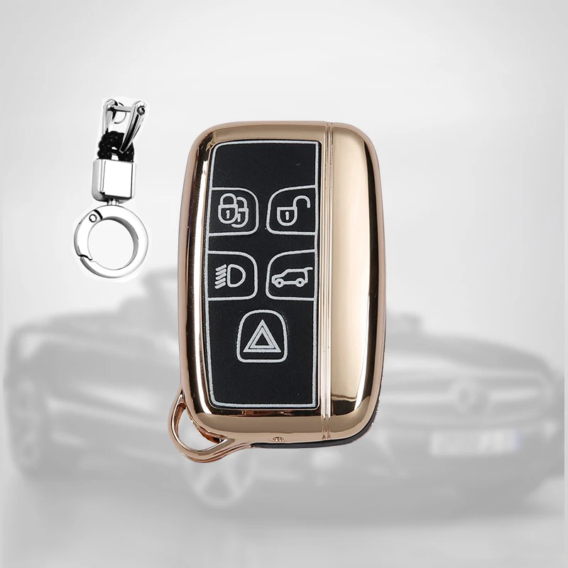 

Luminous Alloy Rubber Car Key Case Cover Shell Holder For Land Rover Range Rover Evoque Accessories Freelander Discovery
