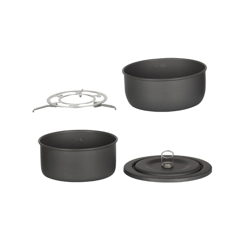 Alocs 10 unids 2-4 personas portátil al aire libre camping cooking set Utensilios de cocina picnic POTS pan cocina estufa de alcohol con bolsa cw-c05