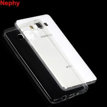 Capa nephy para samsung galaxy, a3 a5 a7 2015 2016 a 3 5 7 duos a300 a310 a320 carcaça de silicone transparente tpu