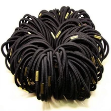 Hot 10Pcs Girls Black Elastic Hair Ties Band Rope Ponytail Holder Bracelets Scrunchie 7FR4