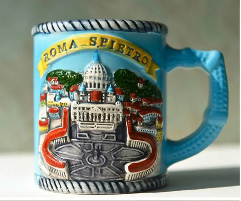 

Hand-painted Roman St. Peter's Ba Ceramic Water Cups Milk Cups World Travel Souvenirs Mugs Home Office Drinkware Creative Gift