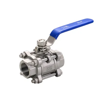 

DN20 3/4" BSP Female Thread 304 Stainless Steel 3-Piece Ball Valve oil water air