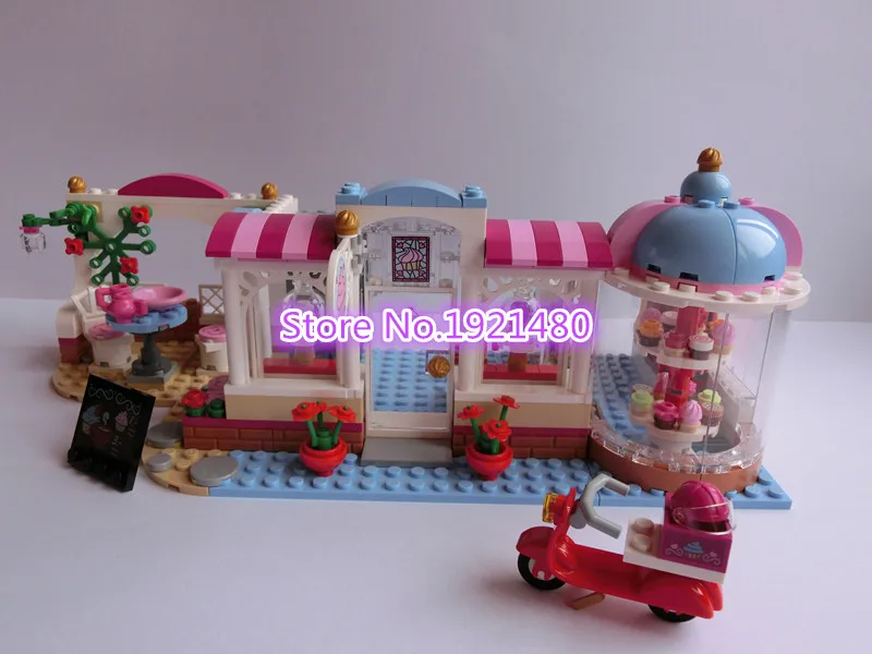 AIBOULLY 10496 439Pcs Friends Heartlake Cupcake Cafe mini Building Blocks Set Model Brick Girl Toy Compatible 41119 block-set : image AIBOULLY 10496 439Pcs Friends Heartlake Cupcake Cafe mini Building Blocks Set Model Brick Girl Toy Compatible 41119 block-set