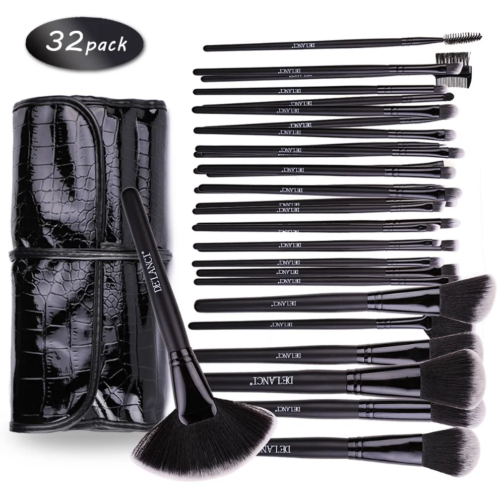 NEW Professional Makeup Brushes 32 Pcs Cosmetic Kit Eyebrow Blush Foundation Powder Make Up Brush With