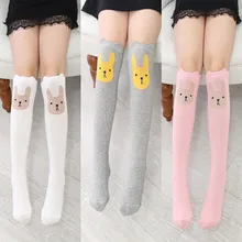 Children Warmers Ankle Short Lovely Socks Cartoon Cute Kids Girl Knee High Socks Cute Cotton Baby Print Animal Knee Socks