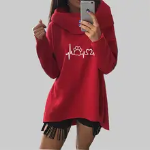 Кошка собака мультфильм Толстовки кофты 2017 Для женщин Harajuku зима аниме Толстовки шарф воротник с длинным рукавом мода осень Пуловеры для женщин