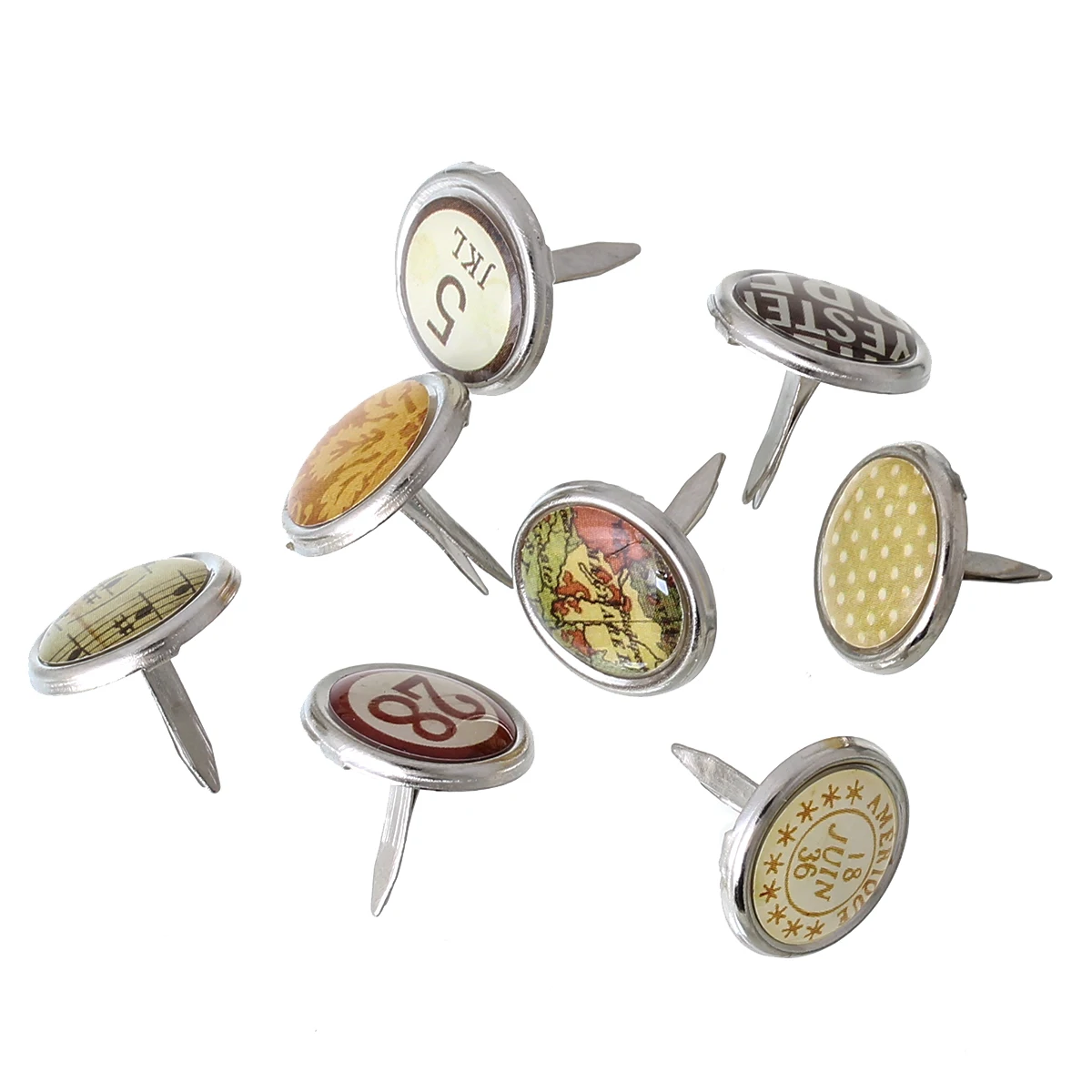 20PCs Random Color Metal Round Brads DIY Scrapbook Decoration Handmade