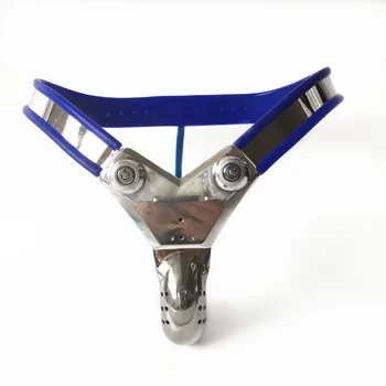 316 stainless steel male blue chastity belt cock cage bondage device,penis cage,men chastity belts pants device locked sex toys