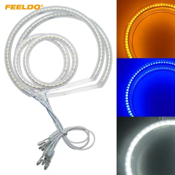 

FEELDO 4pcs/Set Car LED Halo Rings Angel Eyes DRL Head Lamp For Hyundai Getz (02-05)