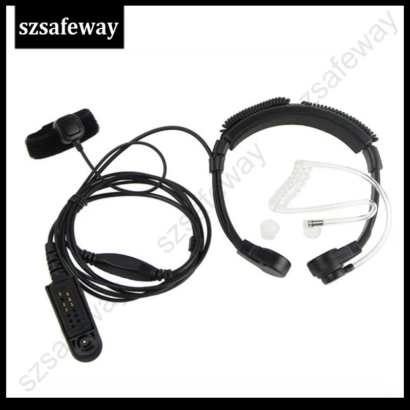 Двухстороннее радио громкой связи Bluetooth гарнитура для горловой микрофон с выдвижным козырьком шейным наушник с микрофоном гарнитура для Motorola GP340 GP338 GP328 GP320