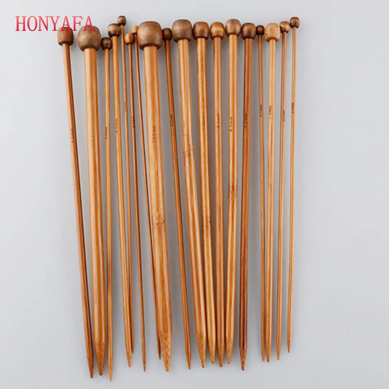 

18 Sizes/lot 36CM Single Pointed Bamboo Knitting Needles Set Kit Smooth Crochet Tool Free Shipping