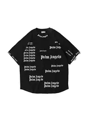 2019 PALM ANGELS полного логотипом Для женщин Для мужчин летняя футболка s футболки хип-хоп уличной Для мужчин хлопок короткий рукав Футболка
