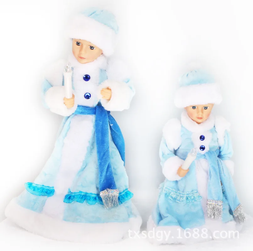 30 см детская игрушка, кукла, Музыкальная кукла, Рождественская музыка, Санта Клаус, Снежная девочка с платьем, фигурки для детей, рождественский подарок