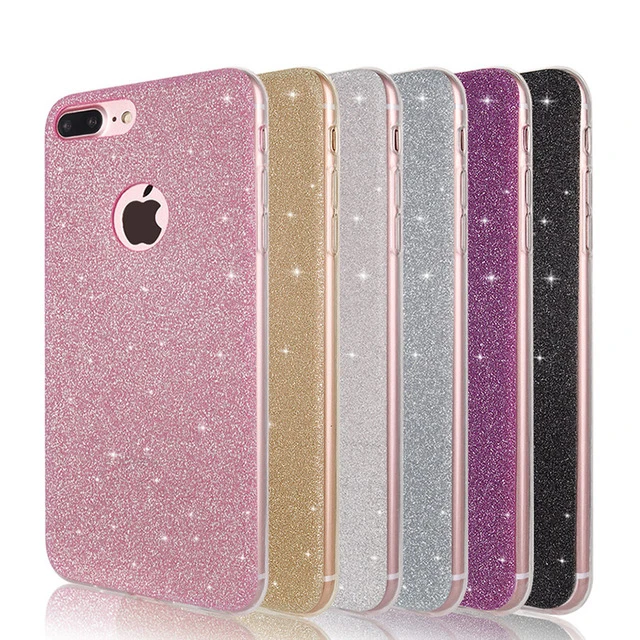 

Shine Silicone Soft Case For iPhone 6 6s 7 8 Plus For iPhone X 10 5 s 5s SE Luxury Glitter Frosted Cell Phone Back Cover