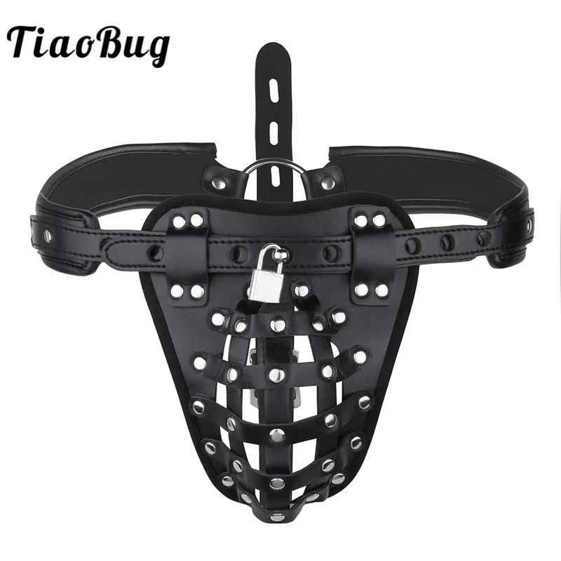 Эротическое мужское нижнее белье TiaoBug из искусственной кожи с заклепками и