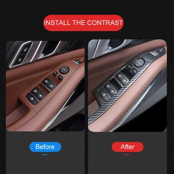 

LHD! For BMW X5 G05 2019 2020 Carbon Style Car Door Interior Window Switch Buttons Frame Decoration Cover Trim Car Styling