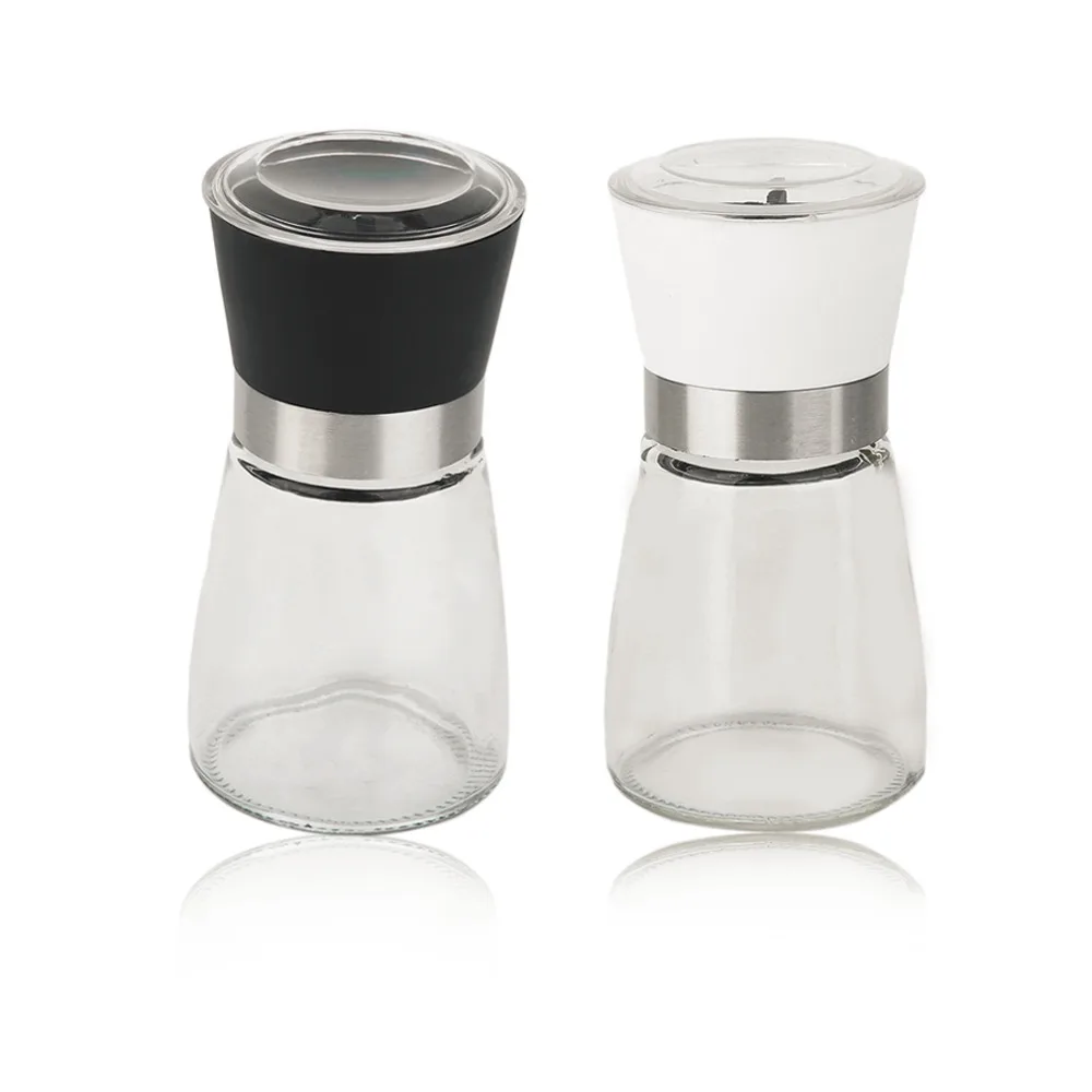 

Creative Home Kitchen Accessories Stainless Steel Glass Manual Pepper Salt Spice Mill Grinder Pepper Grinder Spice Container