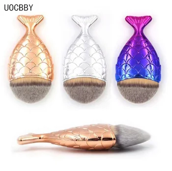 

2017 Fashion Mermaid Makeup Brushes Powder Blush Foundation Cosmetic Tools Fish Brush Contour BB Cream Make up Brush 100pcs/lot