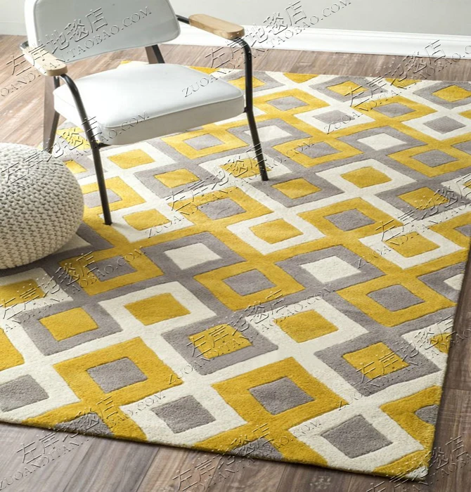 Акриловый ковер с ромбовидной решеткой, современные ковры ручной работы, ковры для гостиной, спальни, модный креативный журнальный столик, диван, тапет