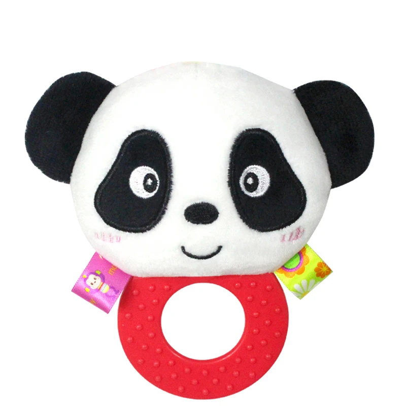 Baby Infant Plush Rattle Stuffed Toy Hand Grasp Teethers Cute Animal Handbell Ring Newborns Early Development Boys Girls Gift - Цвет: panda