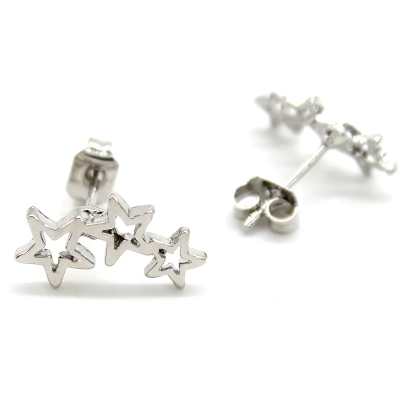 Модные маленькие серьги-гвоздики со звездами для женщин и девочек, серебряные золотые серьги Brinco вечерние ювелирные изделия