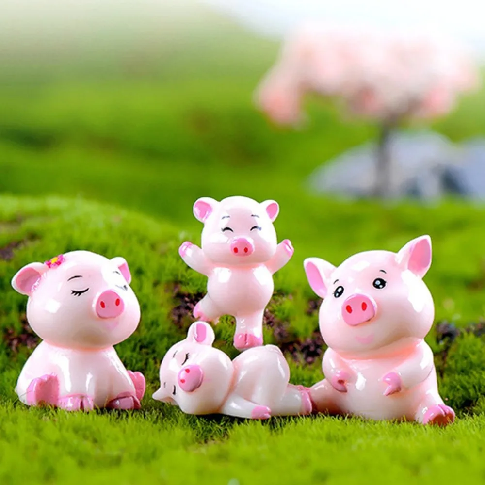Pig Decoration Synthetic Resin Pig Mini Cute Figures Toys DIY Crafts