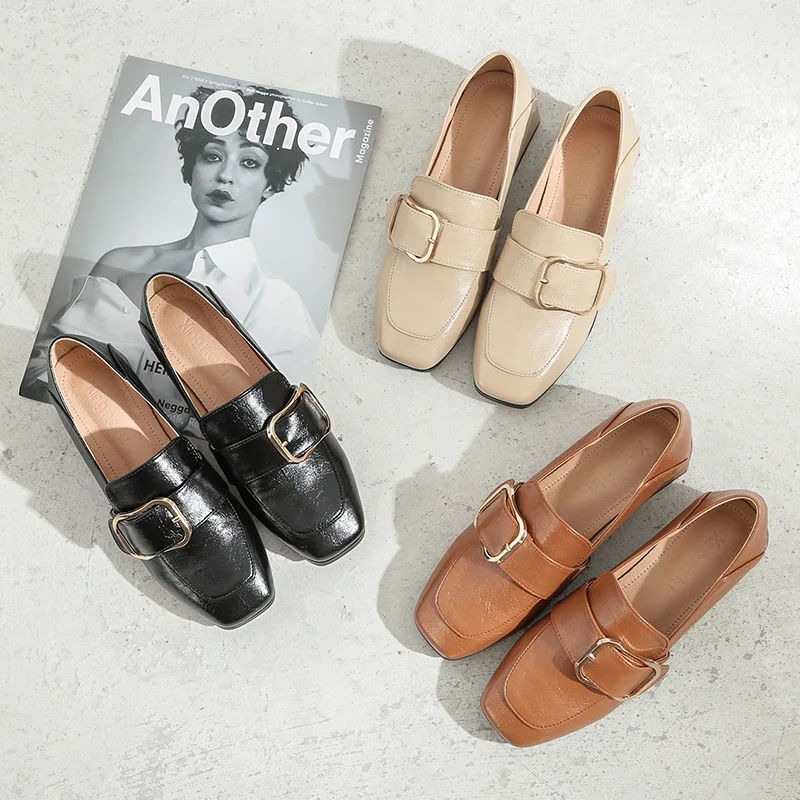 

Brand New 2018 Women genuine Leather Shoes Slip on women Flats Comfort shoes woman moccasins Spring summer shoes