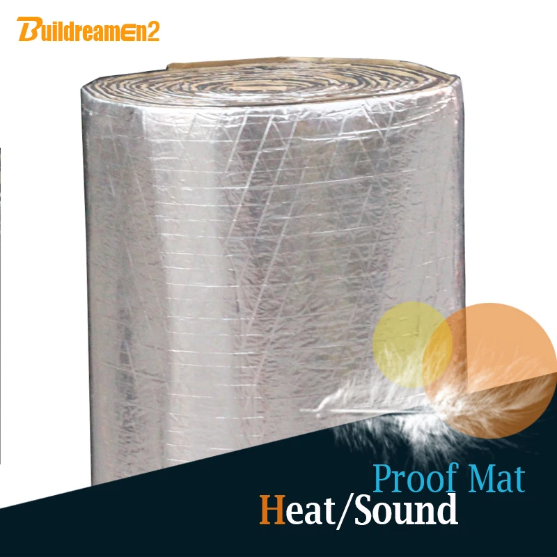 Buildreamen2 1 Roll 10sqm 400&quot x 40&quot Car Truck Boat Heat Thermal Proof Sound Insulation Noise Control Mat Deadening Deadener |
