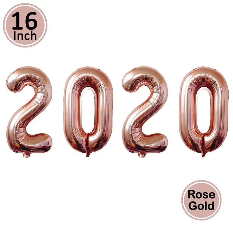 Большие воздушные шары из фольги цвета шампанского с Рождеством, вечерние украшения для дома, украшения для дерева - Цвет: rose gold 2020