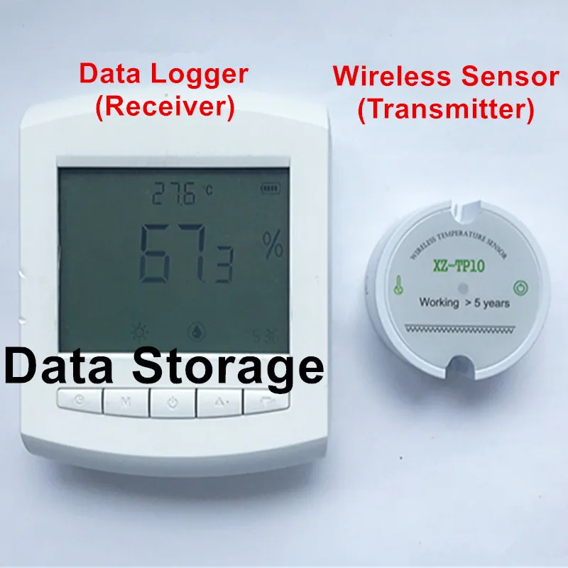 battery powered wireless temperature sensor data recorder with data ...