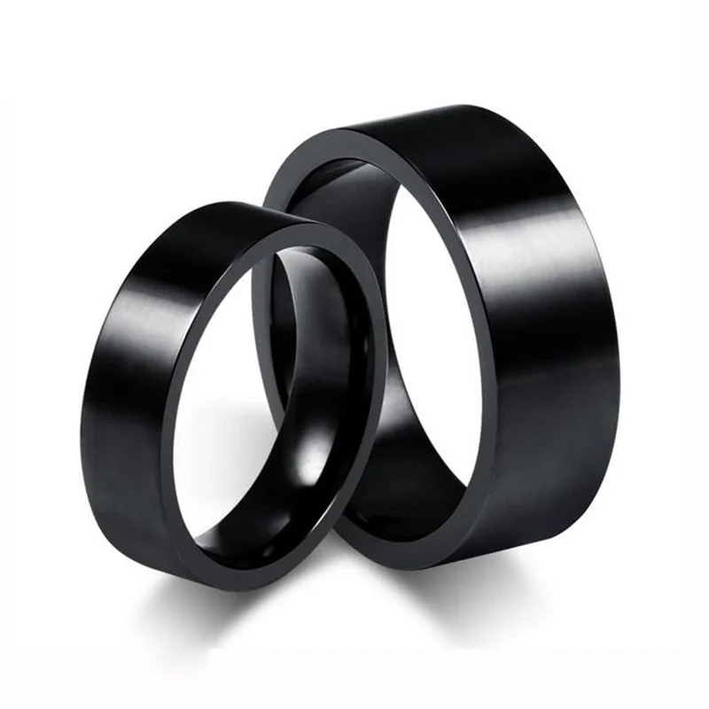 

Quality Stainless Steel Gun Black Love Ring for Women and Men 6mm/8mm Width Couple Alliance Ring