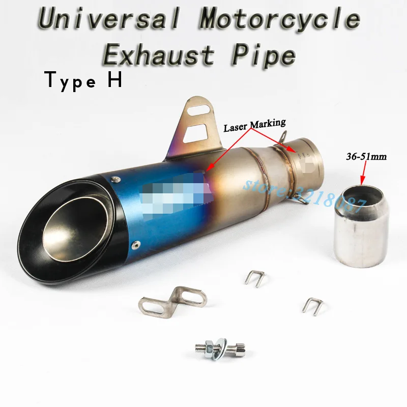 51 мм 61 мм Универсальный Мотоцикл выхлопная труба Escape модифицированный мотоцикл лазерная маркировка глушитель для CBR1000RR S1000RR Ninja250 R6 R1