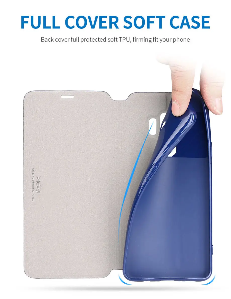 Ультратонкий кожаный чехол X Level из ТПУ с подставкой для телефона Samsung S10 Plus S9 S8
