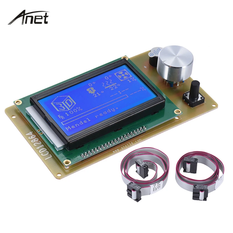 

Anet 12864 LCD Smart Display Screen Controller Module with Cable 3D Printer Accessory for Reprap 3D Printer Kit 3D Printer