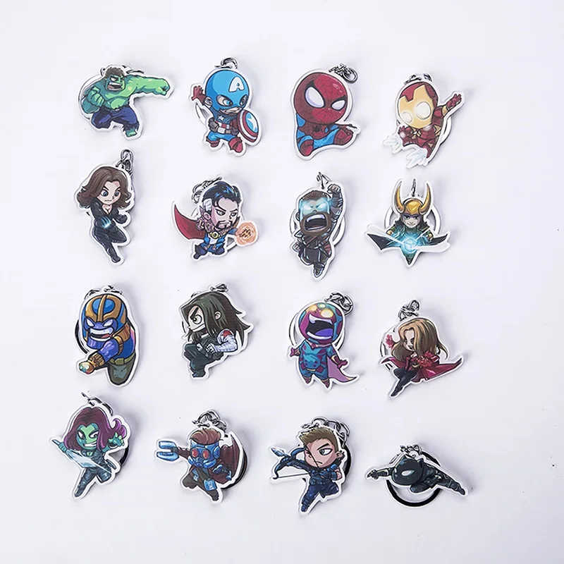 

Marvel Keychain Avengers Endgame Jewelry Iron Man Captain America Spiderman Keychains For Women Men Cute Superhero Keyring Gifts