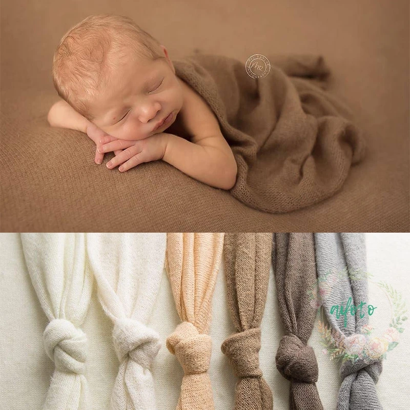 Pano de Fundo Newborn Fotografia Crochê Simples Malha Recém-nascido Posando 200*160 Tecidos Macios 150*160 cm 7 fundo simples malha pano de fundo recém-nascido