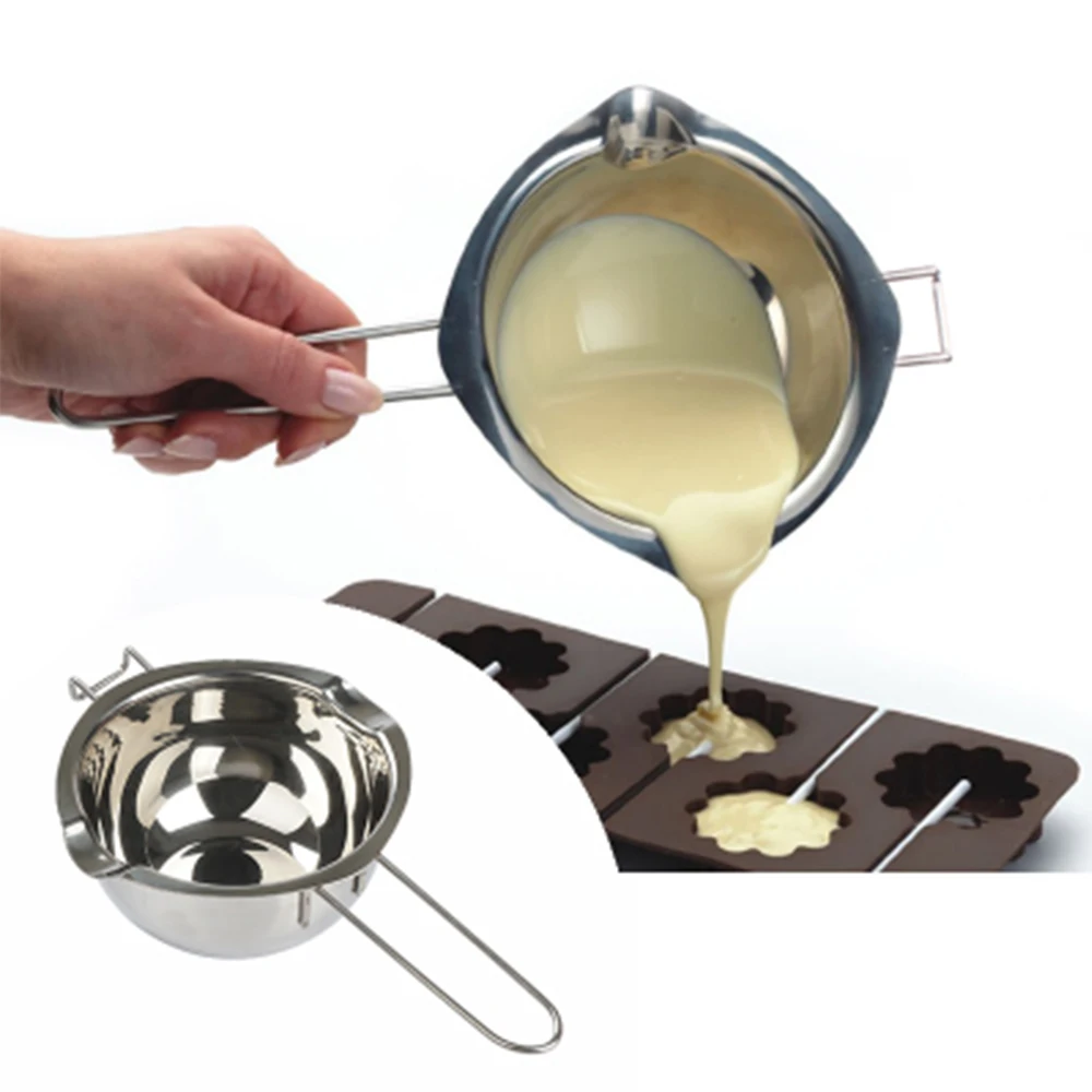 

304 Stainless Steel Double Boiler Universal Insert Fondant Caramel Chocolate Melt Bowl Butter Pot Cheese Pan Heating Baking Tool