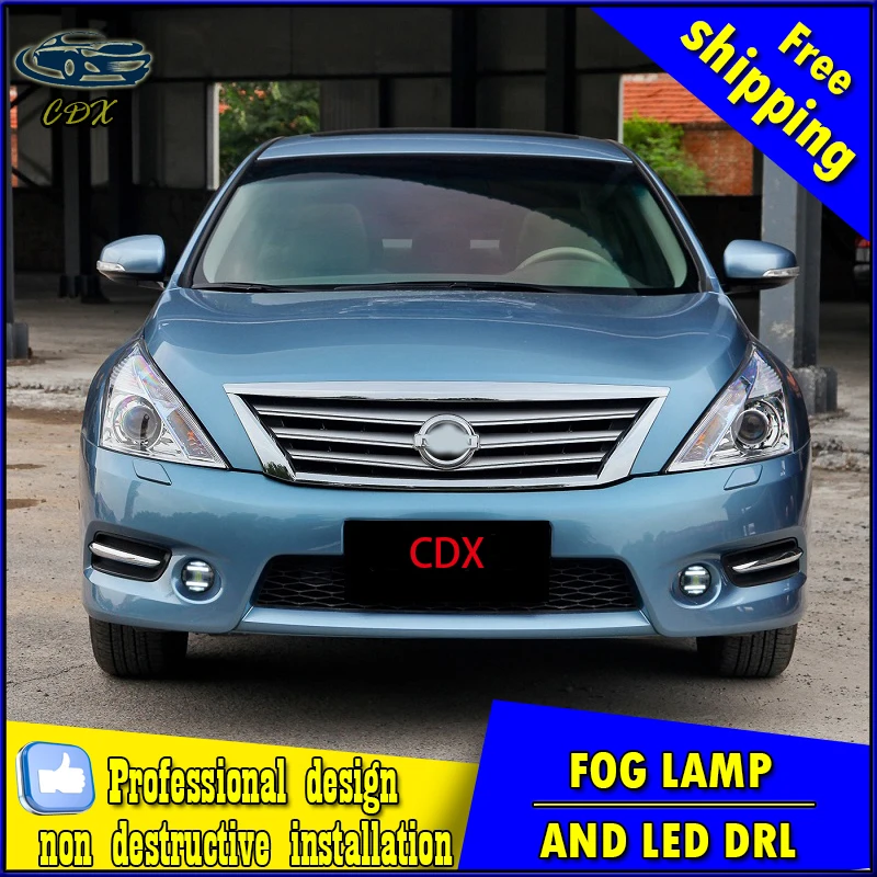 

Car-styling LED fog light for Nissan LIVINA 2007-2015 LED Fog lamp with lens and LED daytime running ligh for car accessories