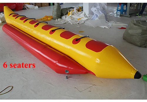 Летние Водные Игры надувная лодка банан летающая рыба лодка Comercial одна трубка 6 Seaters воды плавающие игрушки для взрослых - Цвет: Светло-зеленый