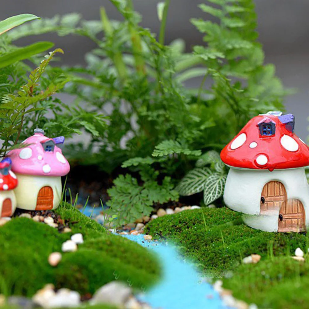 3 размера 4 цвета грибной дом смолы ремесло миниатюрный микро гном Террариум Средиземноморский дом замок, феи товары для сада