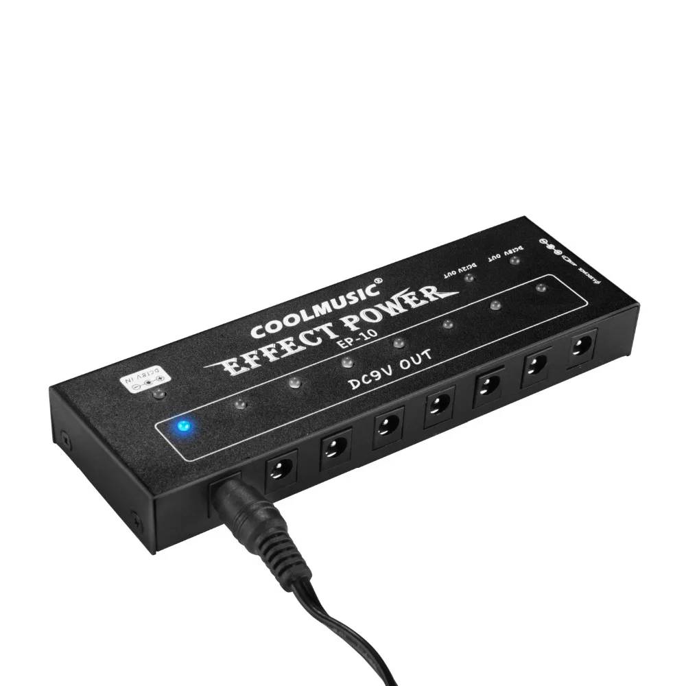 Coolmusic EP-10 Guitar Pedal Power Supply 10 Isolated 9V DC Output