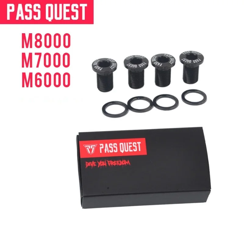 

NEW PASS QUEST Bicycle Chain Wheel Screw Tooth Disc Screw T6 Alloy M8000 7000 6000 CNC Crankset Disc Bolt MTB Road Bike Modified