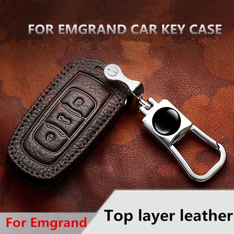 

Leather Car Key Case Shell For Geely Emgrand EC7 EC8 GX7 GS GC9 EC715 EC718 EC715-RV EC718 Car Key Cover Car Keychain