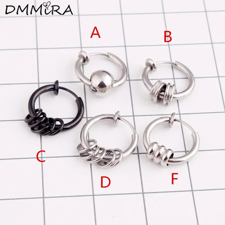 Серьги кольца мужские из титановой стали модные ювелирные украшения в стиле панк