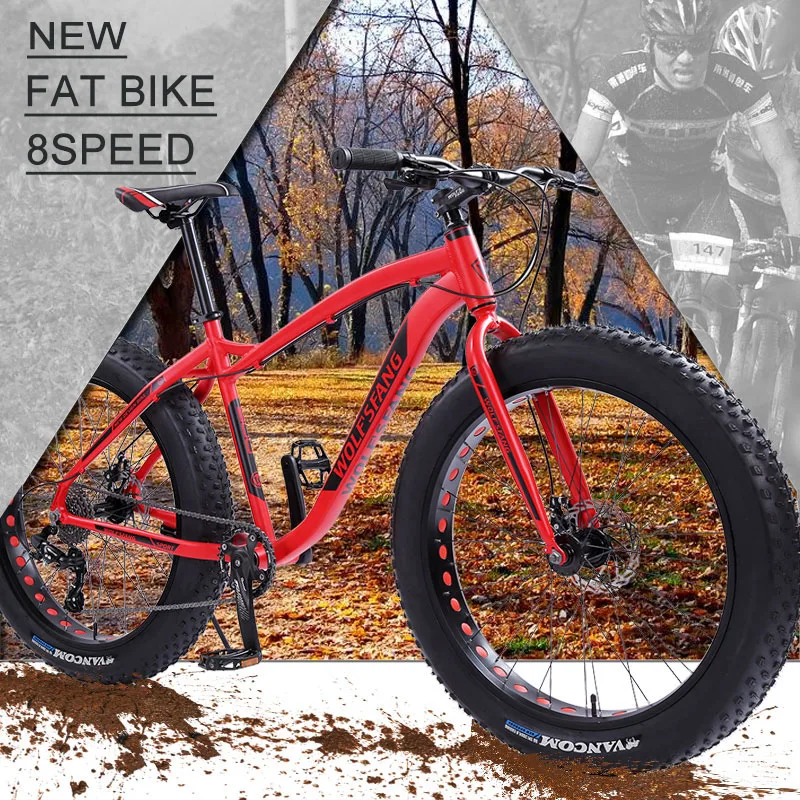 wolf's fang Bicycle Mountain Bike Road Fat bike bikes Speed 26 inch 8 speed bicycles Man Aluminum alloy frame Free shipping wolf's fang Bicycle Mountain Bike Road Fat bike bikes Speed 26 inch 8 speed bicycles Man Aluminum alloy frame Free shipping