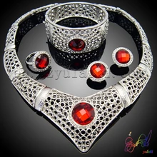 Free Shipping High Quality Zinc Alloy Traditional Design Anniversary Plated Gold Ladies Big Jewelry Set