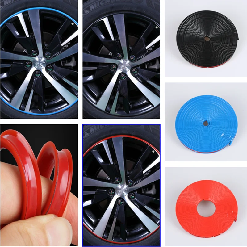 8M Car Wheel Hub Sticker Strip Rim Tire Protection for Volkswagen VW Golf 4 6 7 GTI Tiguan Passat B5 B6 B7 CC | Автомобили и