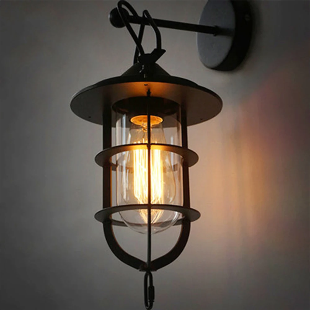 Wrought Iron Led Wall Lamp Luminaria Industrial Wall Sconce Vintage Wall Lamp  Lights for Home Wall Mounted Bedside Reading Lamp