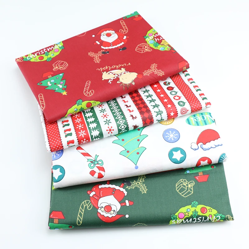 

100% Christmas Cotton Printed Fabric For Quilting Kids Patchwork Cloth DIY Sewing Fat Quarters Material For Baby&Child