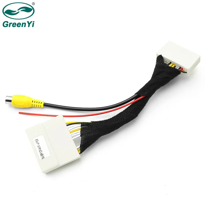 

GreenYi Car Rear View Camera RCA Video Convert Cable Camera Connection Adapter For Nissan Qashqai Tiida Sunny X-Trail Treeano